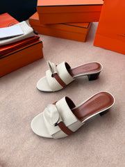 HIGH MULES IN WHITE CALFSKIN