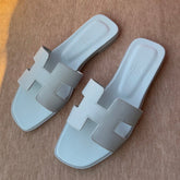0RAN SANDALS IN ICE BLUE CALFSKIN