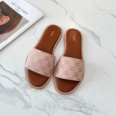 LYMPIA MULE DESERT SAND BEIGE CANVAS EMBROIDERED LOGO