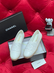 WOVEN LOAFERS IN WHITE FABRIC