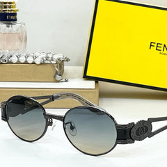 FIRST CRYSTAL CHUNKY OVAL FRAME SUNGLASSES SL7040 IN METAL