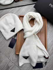 SET SCARF AND HAT IN WHITE WOOL AND RABBIT FUR 397408