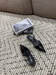 PRA PATENT LEATHER SLINGBACK PUMPS BLACK