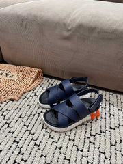 ELECTRIC SANDAL BLACK MIX NAVY CALFSKIN