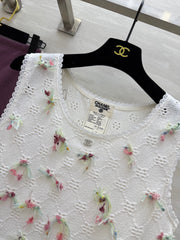 CC Hollow Lace T-shirt White Cotton