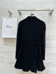 DIOR 25S LONG-SLEEVED VELVET DRESS STYLE 266