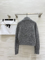 CHANEL 25S HERRINGBONE KNIT JACKET 270