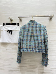 CHANEL 25S V-NECK TWEED KNIT CARDIGAN 354