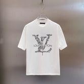 LV WHITE COTTON T-SHIRT BLACK LOGO 238822