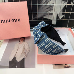 DENIM BOW HEADBAND BALTIC BLUE MIX WHITE 205577