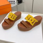 ITHEA 85 MM ESPADRILLE IN BRONZE BROWN AND AMBER YELLOW SUEDE
