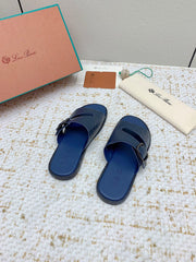 SANDALS IN CLASSIC BLUE SNAKE EMBOSSED CALFSKIN
