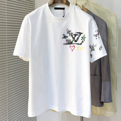 LV T-SHIRT WHITE MIX COLORFUL COTTON 239606