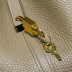 HERMES 25S PICOTIN LOCK 18 IN OLIVE GOLD CALFSKIN GOLD HARDWARE