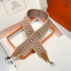 25S HERMES SANGLE ALLEGRO BAG STRAP CORNALINE 85 IN CANVAS GOLD HARDWARE