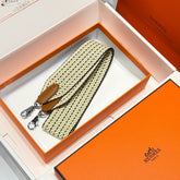 25S HERMES BAG STRAP LIGHT YELLOW 85 IN CANVAS SILVER HARDWARE