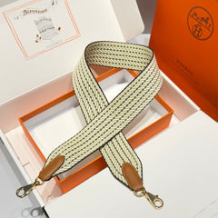 25S HERMES BAG STRAP LIGHT YELLOW 85 IN CANVAS GOLD HARDWARE