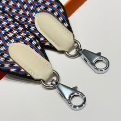 25S HERMES BAG STRAP MULTICOLOR 85 IN CANVAS SILVER HARDWARE