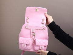 CHANEL 25S BACKPACK 21 CM IN LIGHT PINK LAMBSKIN