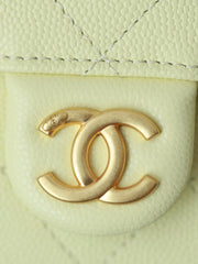 CHANEL 25S HOBO BAG 30 CM IN PASTEL YELLOW LAMBSKIN WITH GOLD HARDWARE