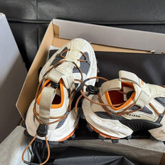 HIKE SNEAKER IN BEIGE AND ORANGE MESH, POLYURETHANE AND POLYESTER