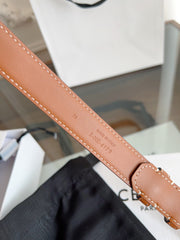 TRIOMPHE BELT 24MM IN BRONZE BROWN CALFSKIN WITH GOLD BUCKLE