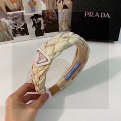 BEIGE FABRIC BRAIDED HAIRBAND 344763