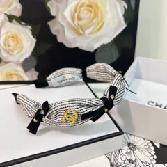 WHITE MIX BLACK FABRIC HAIRBAND 412462