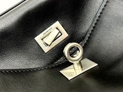 RODEO SMALL BAG 29 IN BLACK SMOOTH CALFSKIN SILVER HARDWARE