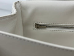 RODEO MEDIUM BAG 35 IN WHITE SMOOTH CALFSKIN SILVER HARDWARE