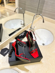 SL OPYUM SANDALS 105 RED POLISHED CALFSKIN