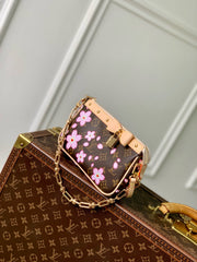 POCHETTE ACCESSOIRES BAG 22 IN SAKURA BROWN MONOGRAM COATED CANVAS