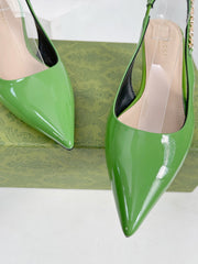 GG SIGNORIA 45 SLINGBACK PUMP GREEN LAMBSKIN