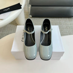 WOMEN'S HIGH HEELS WITH ROUND TOE FLINT GRAY SPECIFIC COWHIDE