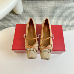 GG BALLET FLAT TORTILLA FABRIC