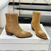 ANKLE BOOTS 45 MM IN PEANUT BROWN SUEDE