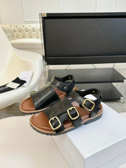 MINO SANDAL IN BLACK CALFSKIN