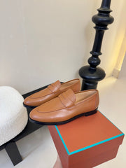 LOAFERS IN CINNAMON BROWN LAMBSKIN