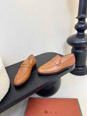 LOAFERS IN CINNAMON BROWN LAMBSKIN