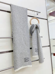 SCARF 180 CM IN WHITE MIX BLACK CASHMERE 394592