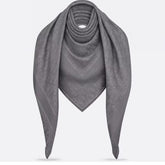 SQUARE SCARF 140 CM IN COOL GRAY WOOL AND SILK 408661