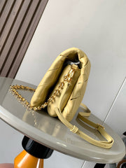 LOEWE 25S PUFFER GOYA BAG 23 IN LIGHT YELLOW NAPPA LAMBSKIN