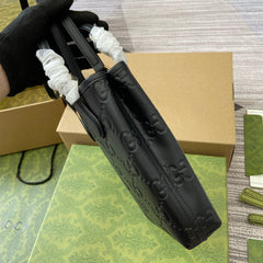 GG 20 SUPER MINI BAG WITH STRAP IN BLACK CALFSKIN