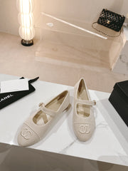 mary jane flat light pink corduroy