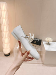 MARY JANE SHOES WHITE CALFSKIN