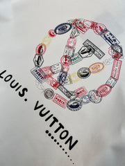 LV T-SHIRT IN WHITE PURE COTTON COLORFUL LOGO 238925