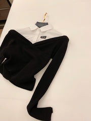 MIUMIU TWO-PIECE COLLARED KNIT SET STYLE 446