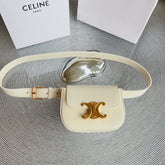 CL BELT BAG TRIOMPHE 25 MM BELT TRIOMPHE WHITE CALFSKIN GOLD HARDWARE