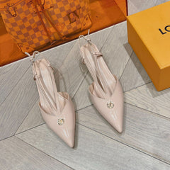 LV LOW HEEL SLINGBACK BEIGE