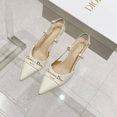 MY DD 25S SLINGBACK PUMP 50MM IN WHITE GLOSSY CALFSKIN